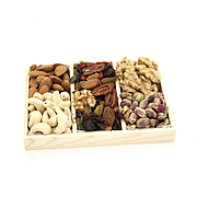 Raw Nuts  & Dried Fruits Wooden Tray