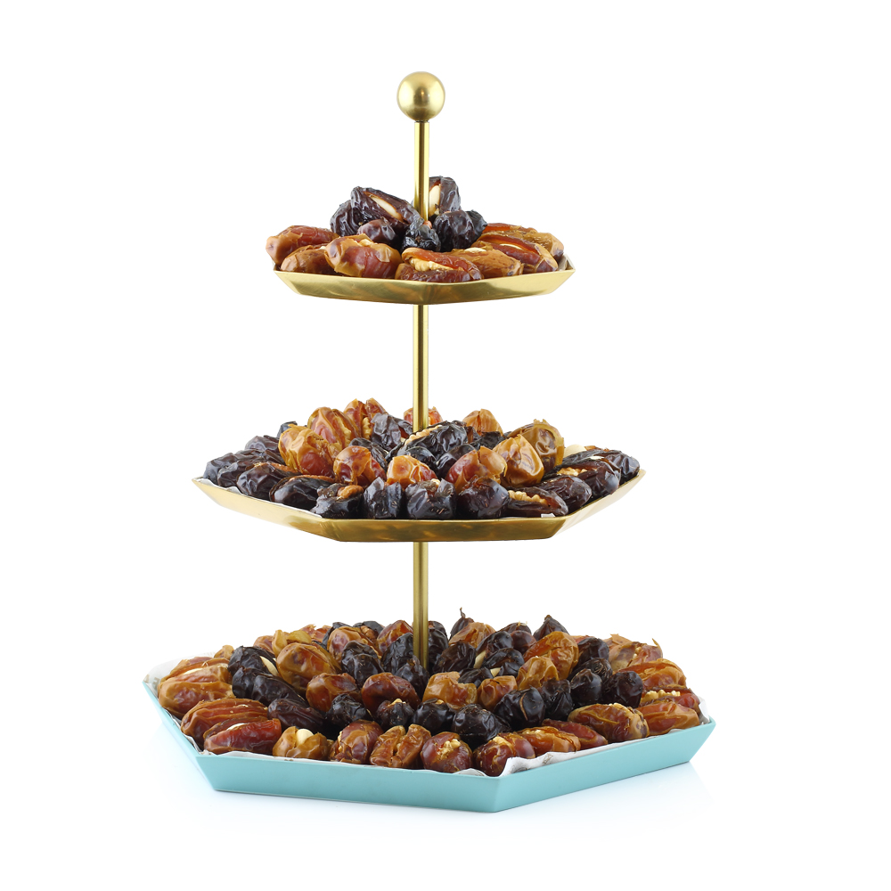 Stuffed Dates In Three Layer Stand