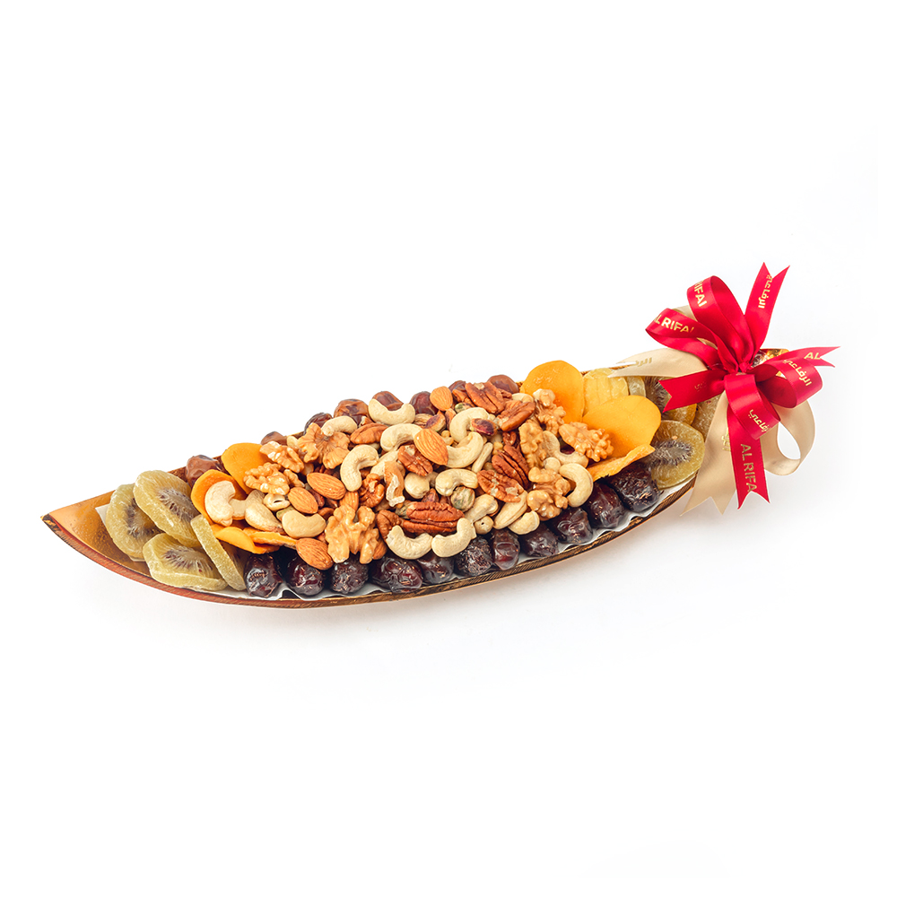 Raw Nuts &amp; Dried Fruits Golden Tray