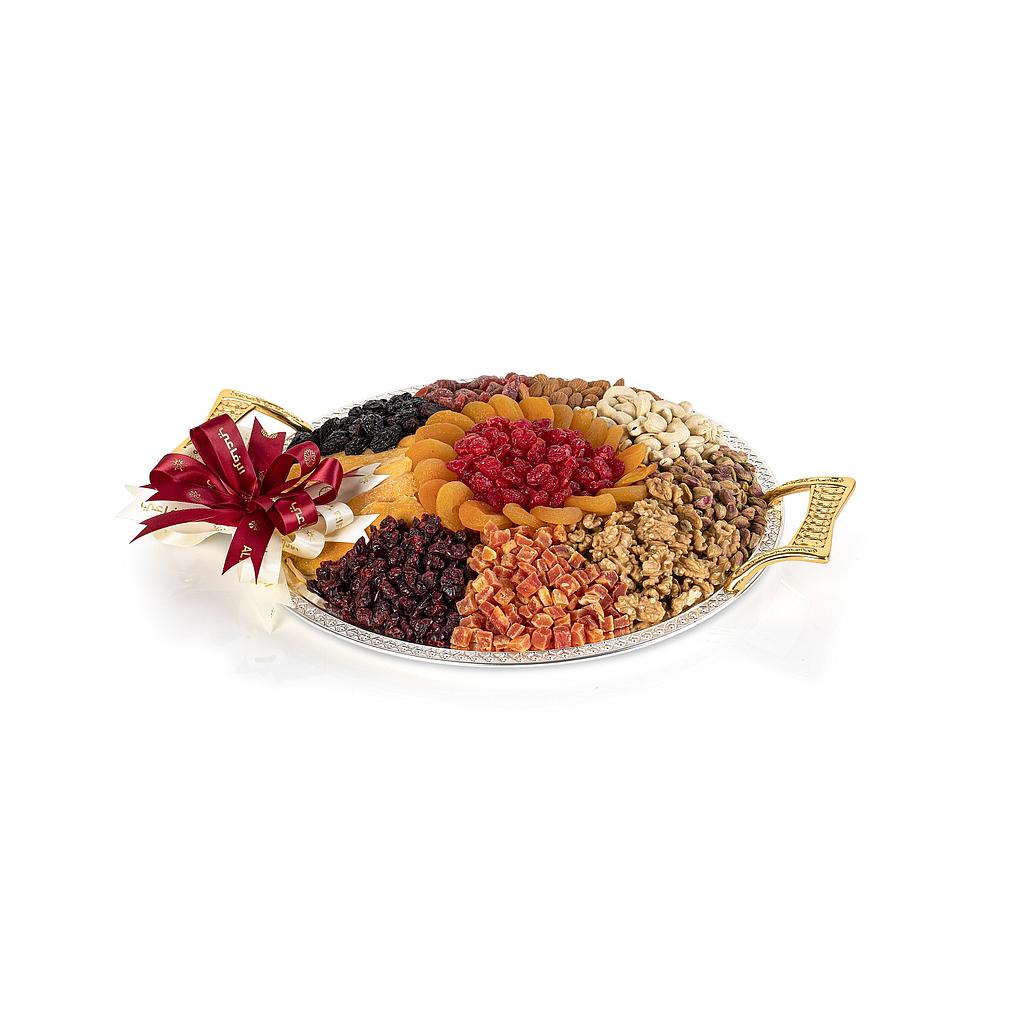 Mix Dried Fruits &amp; Raw Nuts Round Tray