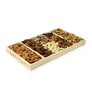 Tray- Raw Nuts In Wooden Tray
